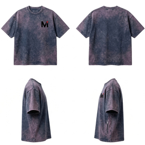 T-shirt à ourlet fendu style streetwear, coupe oversize, impression de logo personnalisée, 100% coton, décontracté, mode masculine - Product Image 6