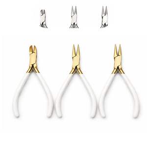 3Pcs Premium High Quality Gold Jewelry Making Pliers Set Stainless Steel Needle Nose Cutting Tools <b>Kit</b> Lightweight 1 Year - Product Image 1