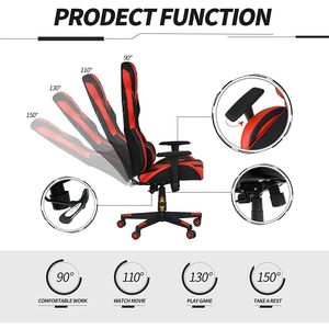 Sedia da Ufficio Ergonomica Mecor, Sedia da Gaming con Raffreddamento, Regolazione in Altezza, Reclinabile, Girevole in PU con Schienale Oscillante - Product Image 5