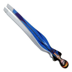 แหนบคิ้วสแตนเลสแบบมืออาชีพ ปลายแหลม ลายยิ้มสีฟ้า ทนทาน - Product Image 3