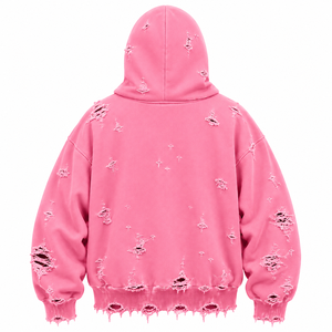 Sudadera con capucha y cremallera de forro polar grueso, estilo balaclava, personalizada, extragrande, desgastada, estilo urbano, con máscara facial completa - Product Image 6