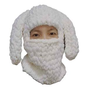 หน้ากากไหมพรมถักลายหูกระต่ายแบบทำมือ กันลม หนา อุ่น สำหรับเล่นสกี ปิดหน้า ป้องกันความหนาว แบบสั่งทำพิเศษ - Product Image 5