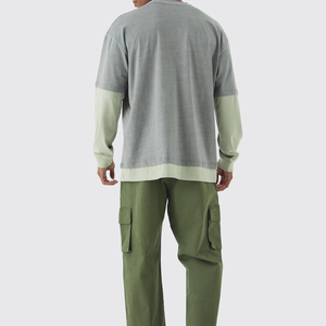 T-shirts pour hommes à double manches effet délavé, les plus vendus, avec faible MOQ, en tissu doux, idéaux pour l'été et l'extérieur - Product Image 3