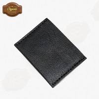 Dompet Kartu Kulit Buatan Tangan Satu Sisi Tipis Minimalis untuk Saku Depan, Bergaya, Desain OEM Grosir