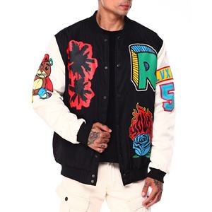 Chaquetas Universitarias de Moda para Hombre, Chaquetas de Béisbol con Logotipo Bordado Personalizado, Chaquetas de Invierno de Chenilla Resistentes al Viento y Transpirables, 100% Lana - Product Image 1