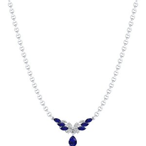 REYES Colgantes de Zafiro Azul de Alta Calidad con Corte de Pera de 2.75 Quilates en Plata de Ley 925 con Collares de Moissanita para Mujer - Product Image 5