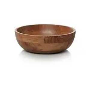 Bol à fruits élégant en bois massif, design moderne, fait main, léger, grain naturel, saladier en bois, écologique, pour le camping - Product Image 3