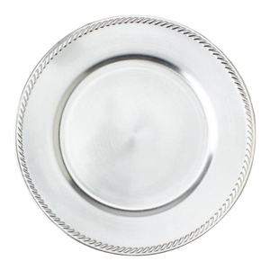 Excelente Placa de cargador de plata Forma redonda DISCO DE METAL Reutilizable Uso de hoteles Bandeja de servicio de alimentos Placa de cargador excepcional Hotsale - Product Image 5