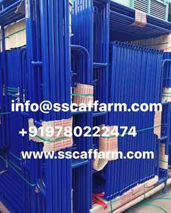 High Quality Blue V-Type Steel Scaffold Frame with Modern Lock Walk-Through Construction for All <b>Scaffolding</b> Applications - Product Image 4