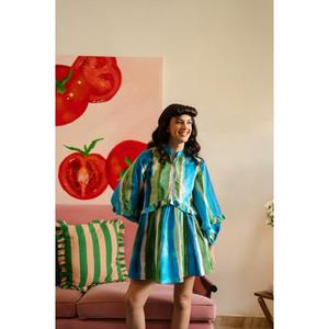 Hermoso Vestido Artesanal para la Playa, con un Sentido de Calma y Confianza, Hecho a Mano en Popelina 100% Algodón, Mini Vestido - Product Image 2