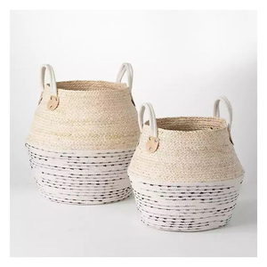 Cesta de Almacenamiento Ecológica de Yute y Ratán Natural, Organizador Tejido a Mano con Asa para Almacenamiento de Alimentos, Decoración Multiusos para el Hogar - Product Image 6