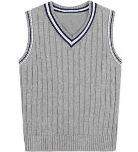 Premium Breathable Sleeveless Knit Cardigan Men's Button Up V-Neck Sweater Vest High-End European Fashion <b>Tops</b> - Product Image 5