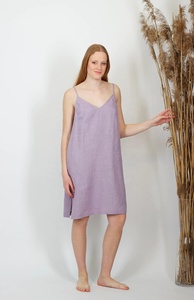 Nouvelle arrivée, robe d'été formelle en coton mi-longue, col en V, coupe évasée, avec poches - Product Image 2