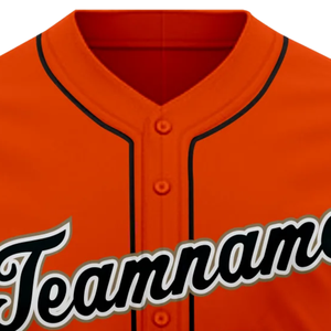 Camiseta de Béisbol Naranja de Manga Corta con Botones, Uniforme de Equipo Personalizado, Ligera, Transpirable, Deportiva - Product Image 5
