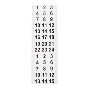Étiquettes numérotées assorties Brady 0,75 po noires sur blanc, durables, imperméables, pour identification en laboratoire - Product Image 1