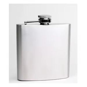 8oz for Whiskey Stainless Steel 304 Hip Flask Black Gold Silver Powder Coat or Leather Hip Flask - Product Image 5