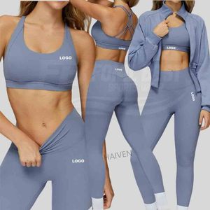 Conjunto Deportivo de 2 Piezas para Mujer, Personalizado, Sin Costuras, Cintura Alta, Ecológico, Transpirable, Leggings de Yoga, Ropa Deportiva de Invierno - Product Image 4