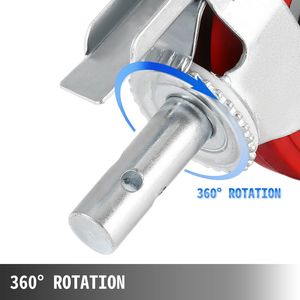 Heavy Duty 8 \ "ruote Per ponteggi Set 3200 libbre Per Set in poliuretano freno rosso ruote Per bloccaggio Per Scaffold mensole - Product Image 4