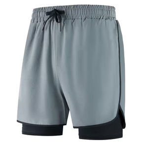 2 In 1 Double <b>Layer</b> Men's Running Short For Summer Workout Gym Sportswear Private Label Athletic Fitness Short Compression Short - Product Image 1