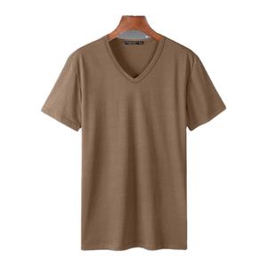 Camiseta con Cuello en V para Hombre, Modelo 2026, Venta al Por Mayor, OEM, Casual, Manga Corta, 180 GSM, 100% Algodón, Ecológica, Orientada a la Exportación - Product Image 1