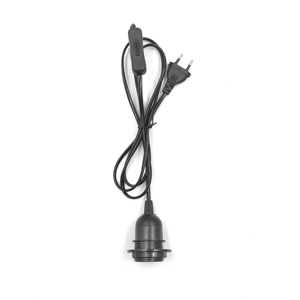 Cable de Alimentación Europeo con Interruptor de Botón 304, <span class=keywords><strong>Enchufe</strong></span> <span class=keywords><strong>E27</strong></span> para Portalámparas, Cable con Núcleo de Cobre de Alta Pureza - Product Image 1