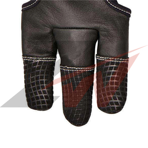 Gants de Tir à l'Arc Premium en Cuir de Vachette Pur, Gants de Tir à l'Arc Américains à Demi-Doigts, Protection Réglable pour le Poignet, Extérieur - Product Image 5