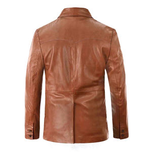 Blazer en cuir pour homme entièrement personnalisé, style parfait, vente chaude, prix raisonnable, designs uniques, blazer en cuir pour homme - Product Image 2