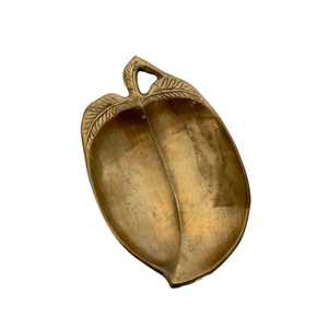 Bronze Triple Ginkgo Leaf Metal Tray Antique Brass Finish Bowl Premium Food Warmers and Casseroles Serving Dish Jewelry <b>Plate</b> - Product Image 3