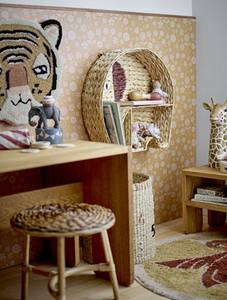 Estante infantil de jacinto de agua de alta calidad con forma de elefante, decoración de pared de mimbre natural para habitación infantil, adorable almacenamiento y exhibición para guardería. - Product Image 4