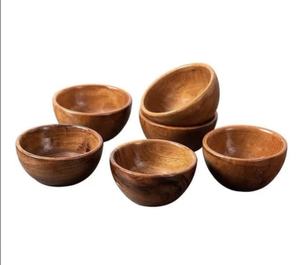 Bols en bois faits main sur mesure pour noix et snacks, ensemble de bols ronds au design vintage pour riz, soupes, sauces, fêtes et dîners - Product Image 3