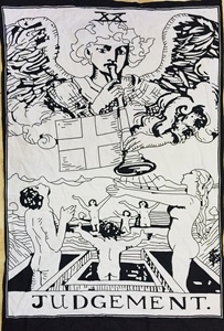 Tapiz Decorativo de Pared con Diseño de Cartas del Tarot, en Algodón Blanco, Ideal para Decoración de Puertas, Hermoso Tapiz Hecho por Artesanos Indios - Product Image 3