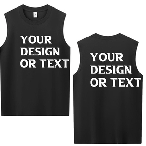 GURUNA-Z-INDUSTRY Men's <b>Sleeveless</b> Tank <b>Top</b> O-Neck Cotton Breathable <b>Silk</b> Screen Printed Street Style Embroidery Custom Design - Product Image 4