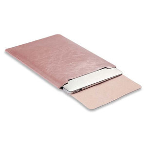 Rose Gold Leather <b>Laptop</b> <b>Sleeve</b> with Flap Closure for Portable Protection <b>Laptop</b> cover - Product Image 1