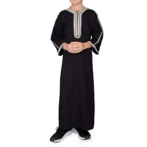 Último Diseño Islámico con Cuello en V, Túnica Modesta Árabe para Niños, Tallas Grandes, para Todas las Estaciones, Thobe Thawb, Manga Regular, Túnica Combinada - Product Image 4