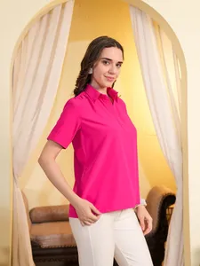 Camiseta Deportiva Rosa para Mujer, Estilo Casual, Transpirable, para Comodidad Durante Todo el Día y Viajes - Product Image 2