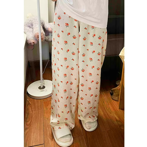 Spring and Autumn <b>Sweet</b> <b>Flower</b> Print Ladies Pajama Pants, Casual and Comfortable Home Pajama Pants,youth Pajama Pants - Product Image 1