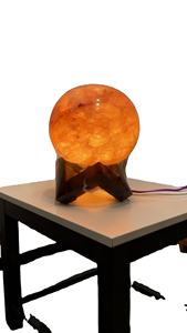 Hand Polished Eco-Friendly Carved Pink Salt <b>Crystal</b> Sphere Colour Changing USB LED Salt <b>Lamp</b> Authentic Himalayan Rock Stone - Product Image 3