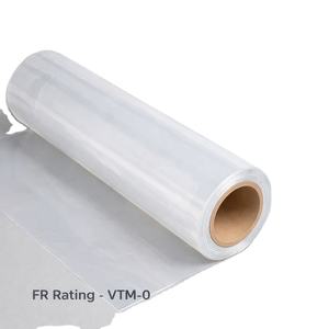 KUBER POLYFILMS Film en polyéthylène PE ignifuge, résistant au feu, grade FR, indice VTM-0, surface brillante, surface lisse, jusqu'à 84 - Product Image 1