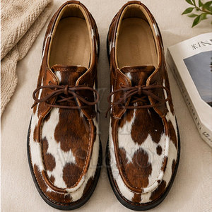 Chaussures en cuir de vachette véritable 2026 pour hommes – Nouveau style classique et luxueux – Chaussures de ville en cuir de vachette pour hommes à lacets - Product Image 5