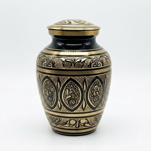 Handcrafted Solid Brass Pet Cremation Urn with Gold Paw Prints Pewter <b>Memorial</b> <b>Vase</b> for Dog and Cat Ashes with Lid On Sale - Product Image 5