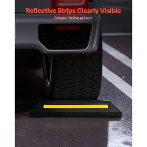 Set di 2 Ferma-Parcheggio Robusti da 21,6 Pollici in Gomma con Strisce Riflettenti, Ausilio per Pavimenti di Garage in Plastica - Product Image 4