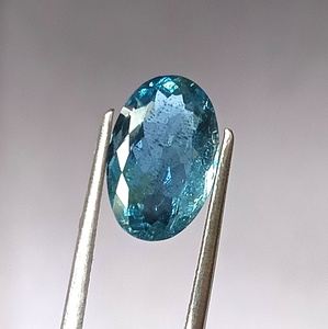 Aigue-marine naturelle de 2,50 carats, bleu Santa Maria, taille ovale facettée, translucide, pierre précieuse en vrac - Product Image 4