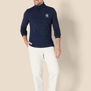Contemporary Casual Clothing High <b>Neck</b> Stretch Long Sleeve Top for Cool Season <b>Men</b> <b>Turtle</b> <b>Neck</b> Shirt - Product Image 2