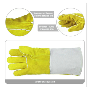 Guantes de Protección para Soldadura de Cuero de Alta Calidad, Resistentes al Desgaste, Transpirables, en Oferta, Guantes de Seguridad para Soldador - Product Image 3