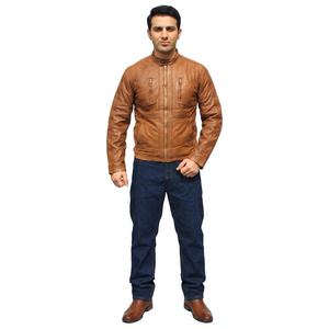 Veste bomber vintage en cuir véritable respirant pour homme, taille personnalisée, OEM - Product Image 1