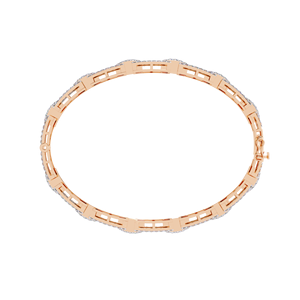 Bracelet de luxe pour femme en or blanc 10K avec diamants ronds taille brillant, diamants de laboratoire certifiés GIA couleur D, bijoux de mariage - Product Image 3
