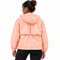 Veste à capuche courte personnalisée pour femme, légère, extensible, avec panneau dorsal ventilé, OEM ODM