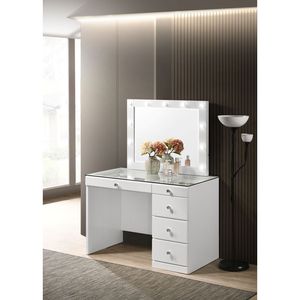 Glam 1pc LED Miroir dans le paysage Blanc sans cadre Vanity Top avec lumières LED glamour - Product Image 6