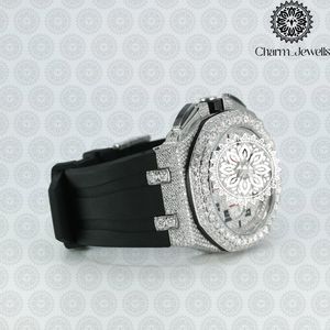 Reloj Charm Jewells de acero inoxidable para hombre, caja de 40 mm, detalles de diamantes, analógico, de lujo, a la moda, movimiento mecánico, fecha automática - Product Image 6
