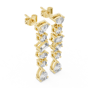 Pendientes de Moissanita con Múltiples Formas, Oro Amarillo de 18K, Certificación IGI, Joyería Nupcial de Lujo para Regalo de Aniversario - Product Image 4